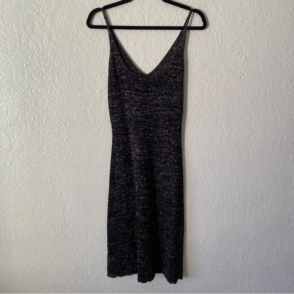 Moda International Multicolor Metallic Knit Dress Size S Evening Dinner Date - Picture 5 of 8